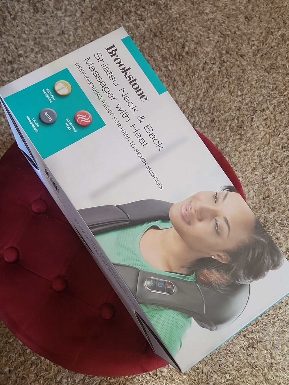 Brookstone Shiatsu Neck & Back Massager with Heat NWT